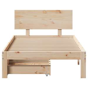Rám postele se zásuvkami 100 x 200 cm masivní borové dřevo - obrázek 4