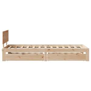 Rám postele se zásuvkami 100 x 200 cm masivní borové dřevo - obrázek 5