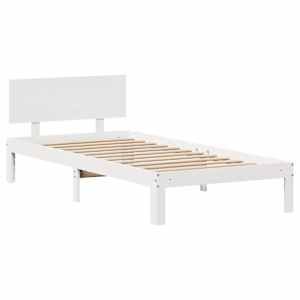 Rám postele se zásuvkami bílý 100 x 200 cm masivní borové dřevo - obrázek 7