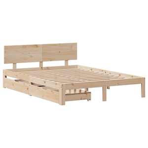 Rám postele se zásuvkami 150 x 200 cm masivní borovice - obrázek 3