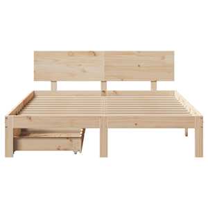 Rám postele se zásuvkami 150 x 200 cm masivní borovice - obrázek 4