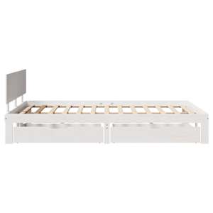Rám postele se zásuvkami bílý 150 x 200 cm masivní borovice - obrázek 5
