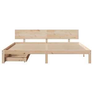 Rám postele se zásuvkami 200 x 200 cm masivní borovice - obrázek 4