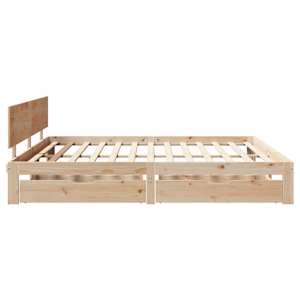 Rám postele se zásuvkami 200 x 200 cm masivní borovice - obrázek 5