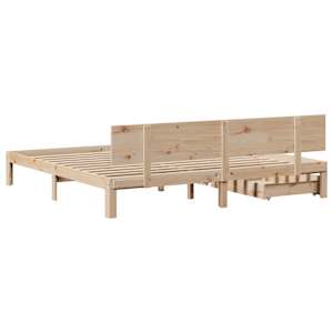Rám postele se zásuvkami 200 x 200 cm masivní borovice - obrázek 6