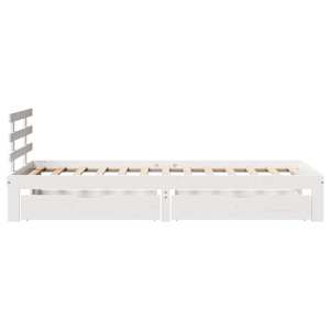 Rám postele se zásuvkami bílý 75 x 190 cm masivní borové dřevo - obrázek 5