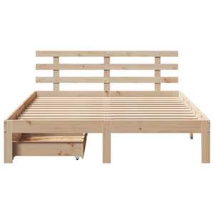 Rám postele se zásuvkami 120 x 200 cm masivní borovice - obrázek 4