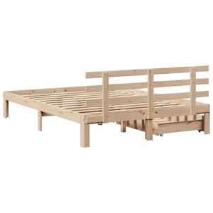 Rám postele se zásuvkami 120 x 200 cm masivní borovice - obrázek 6