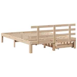 Rám postele se zásuvkami 150 x 200 cm masivní borovice - obrázek 6