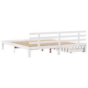 Rám postele se zásuvkami bílý 180 x 200 cm masivní borovice - obrázek 6