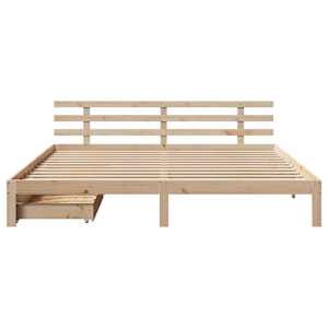 Rám postele se zásuvkami 200 x 200 cm masivní borovice - obrázek 4