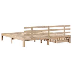 Rám postele se zásuvkami 200 x 200 cm masivní borovice - obrázek 6