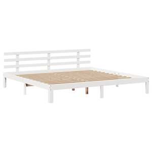 Rám postele se zásuvkami bílý 200 x 200 cm masivní borovice - obrázek 7