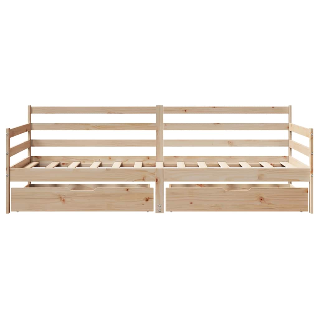 vidaXL Slaapbank met lades 80x200 cm massief grenenhout wit, foto 4