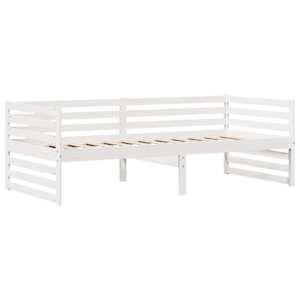 Válenda se zásuvkami bílá 90 x 200 cm masivní borovice - obrázek 5
