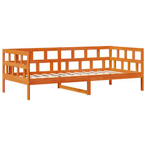 Válenda se zásuvkami bez matrace voskově hnědá 90x200 cm dřevo - obrázek 5