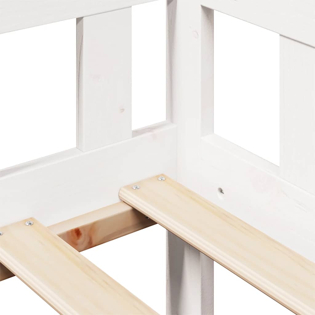 Slaapbank met lades 90x200 cm massief grenenhout wit image 10