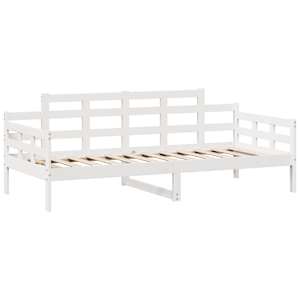 Válenda se zásuvkami bílá 90 x 200 cm masivní borovice - obrázek 7