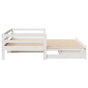 Válenda se zásuvkami bílá 90 x 200 cm masivní borovice - obrázek 7