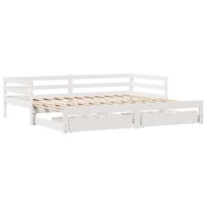 Válenda s přistýlkou a zásuvkami bez matrace bílá 90x190 cm - obrázek 3