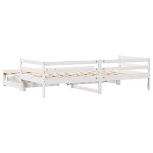 Válenda s přistýlkou a zásuvkami bez matrace bílá 90x190 cm - obrázek 8