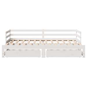 Válenda s přistýlkou a zásuvkami bez matrace bílá 80x200 cm - obrázek 4