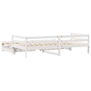 Válenda s přistýlkou a zásuvkami bez matrace bílá 80x200 cm - obrázek 8