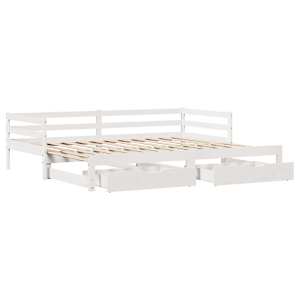 Válenda s přistýlkou a zásuvkami bez matrace bílá 80x200 cm - obrázek 9