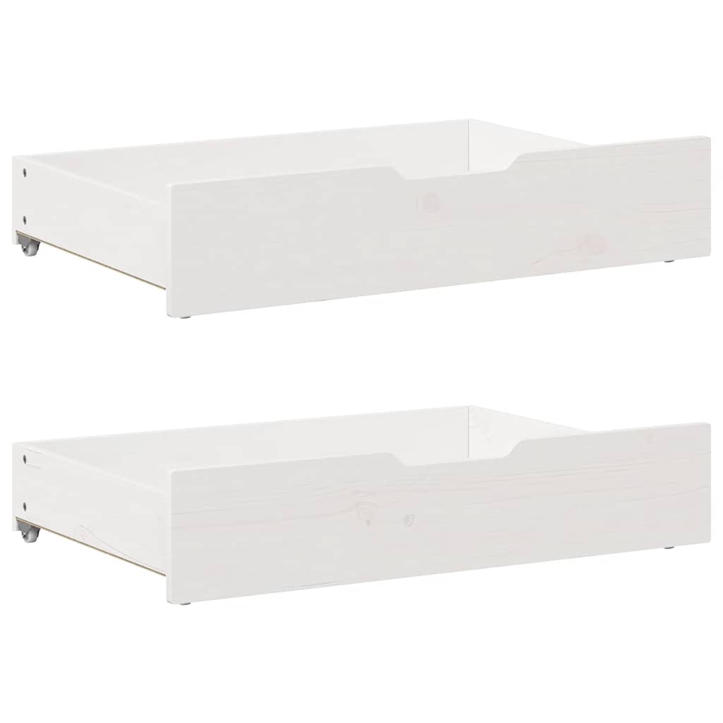Slaapbank met lades 90x200 cm massief grenenhout wit image 5