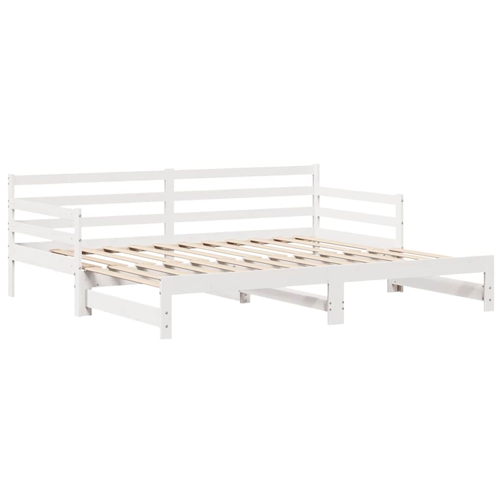 Slaapbank met lades 90x200 cm massief grenenhout wit image 6