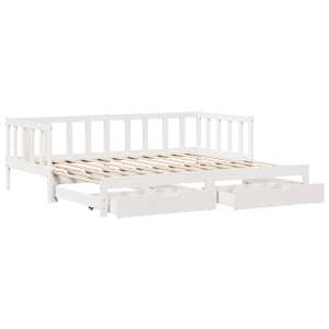 Válenda s přistýlkou a zásuvkami bez matrace bílá 90x200 cm - obrázek 3