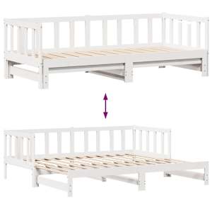 Válenda s přistýlkou a zásuvkami bez matrace bílá 90x200 cm - obrázek 9