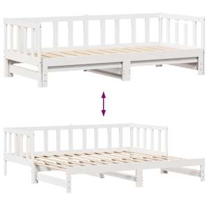 Válenda s přistýlkou a zásuvkami bez matrace bílá 90x200 cm - obrázek 9