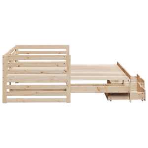 Válenda se zásuvkami 90 x 200 cm masivní borovice - obrázek 7