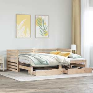 Válenda se zásuvkami 90 x 200 cm masivní borovice - obrázek 1