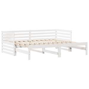 Válenda se zásuvkami bílá 90 x 200 cm masivní borovice - obrázek 6