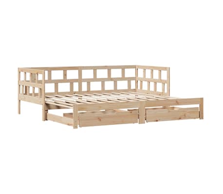 vidaXL Sof&aacute;-cama com gavet&atilde;o e gavetas sem colch&atilde;o 80x200 cm