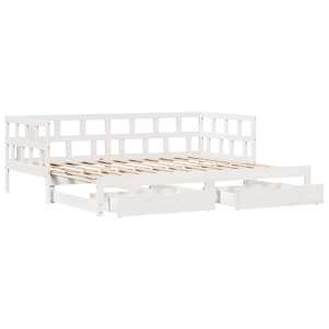 Válenda s přistýlkou a zásuvkami bez matrace bílá 80x200 cm - obrázek 5