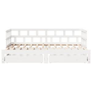 Válenda s přistýlkou a zásuvkami bez matrace bílá 80x200 cm - obrázek 4