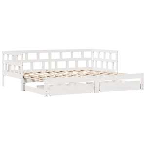 vidaXL Lit de jour avec gigogne et tiroirs sans matelas blanc 90x190cm