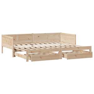 vidaXL Sof&aacute;-cama com gavet&atilde;o e gavetas sem colch&atilde;o 80x200 cm