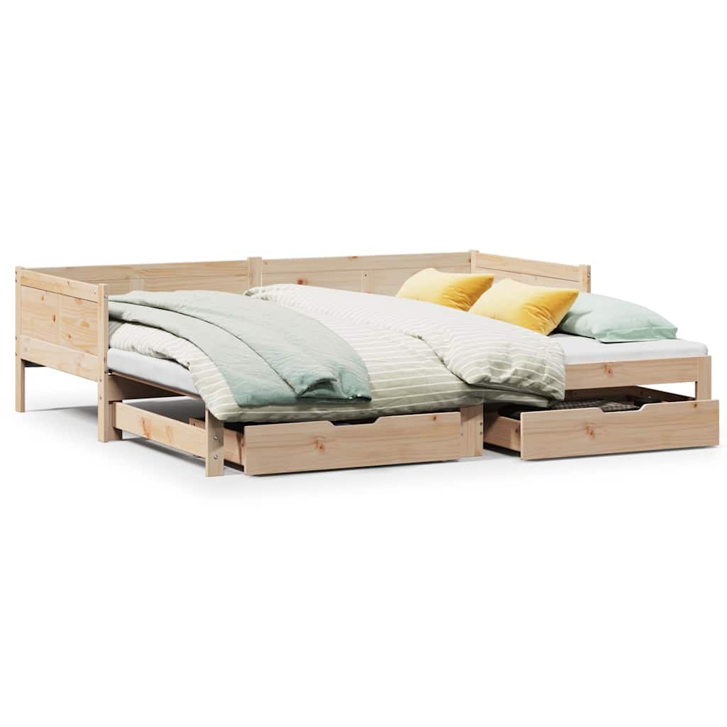 vidaXL Válenda s přistýlkou a zásuvkami bez matrace 90x190 cm