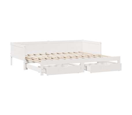 vidaXL Letto Estraibile con Cassetti senza Materasso Bianco 90x190 cm