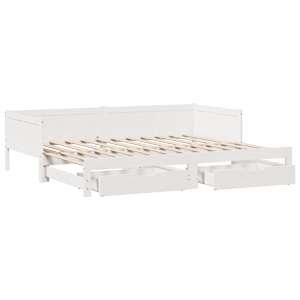 vidaXL Letto Estraibile con Cassetti senza Materasso Bianco 90x190 cm