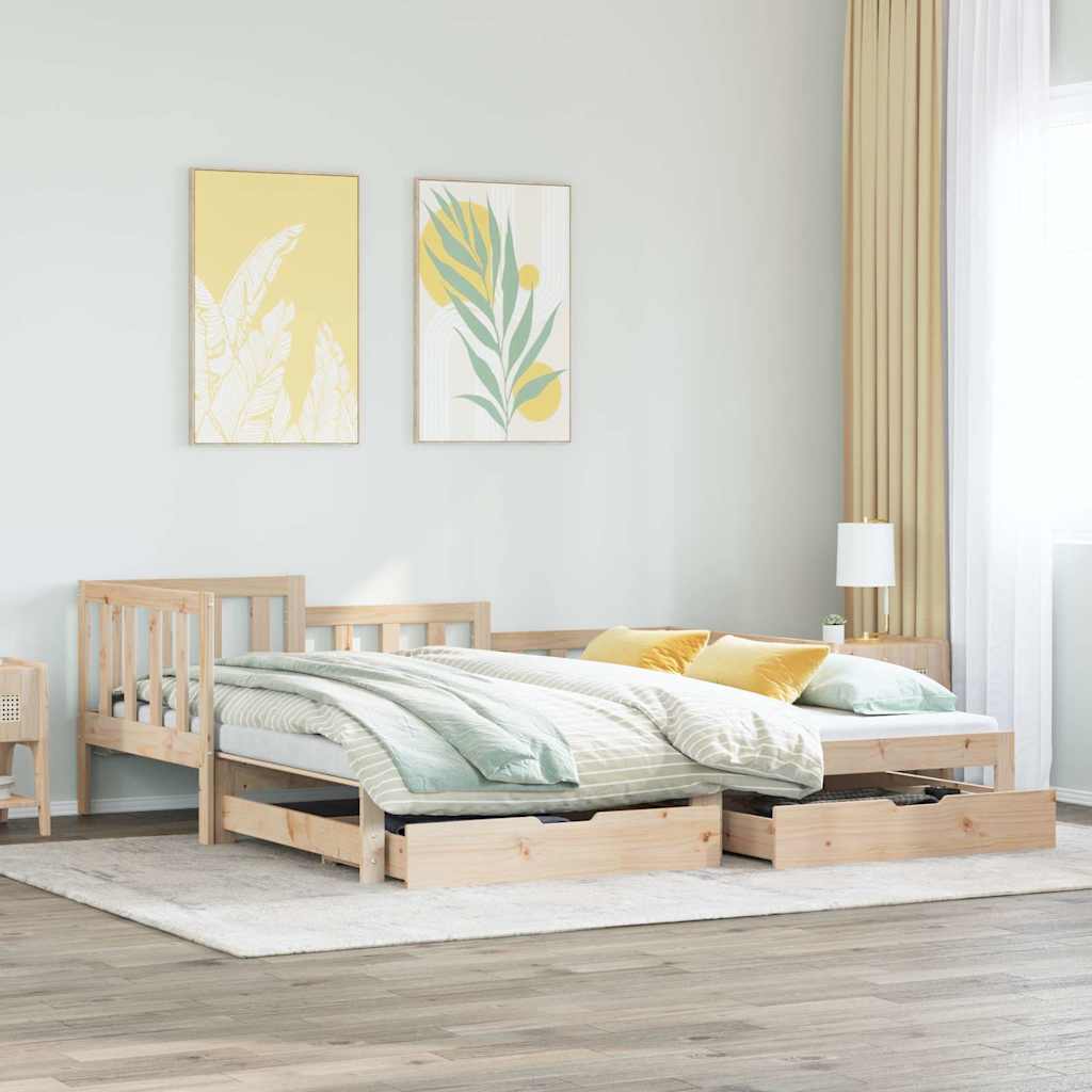 Thumbnail - vidaXL Tagesbett Ausziehbar mit Schubladen ohne Matratze 80x200 cm