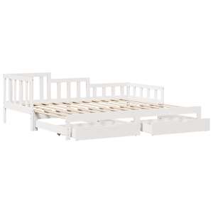 Válenda s přistýlkou a zásuvkami bez matrace bílá 80x200 cm - obrázek 3