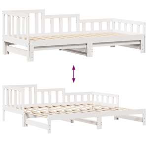 Válenda s přistýlkou a zásuvkami bez matrace bílá 80x200 cm - obrázek 8