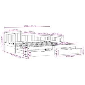 Válenda s přistýlkou a zásuvkami bez matrace 90x200 cm - obrázek 12