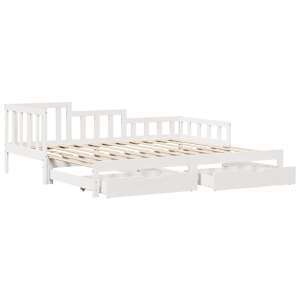 Válenda s přistýlkou a zásuvkami bez matrace bílá 90x200 cm - obrázek 3