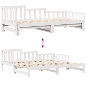 Válenda s přistýlkou a zásuvkami bez matrace bílá 90x200 cm - obrázek 8